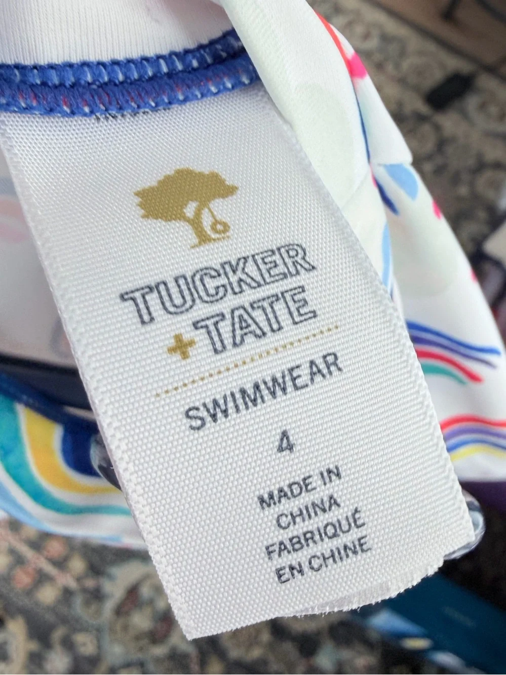 Tucker + Tate Girls Rainbow Long Sleeve Rashguard Swim Top 4T